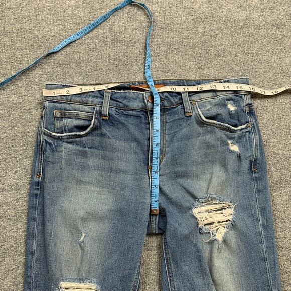 Joes Jeans Womens 27 Denim The Billie Crop Boyfriend Heavily Distressed Raw Hem - Picture 4 of 12